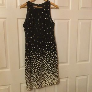 Evan Picone Black & White Polka Dot Sleeveless Dress